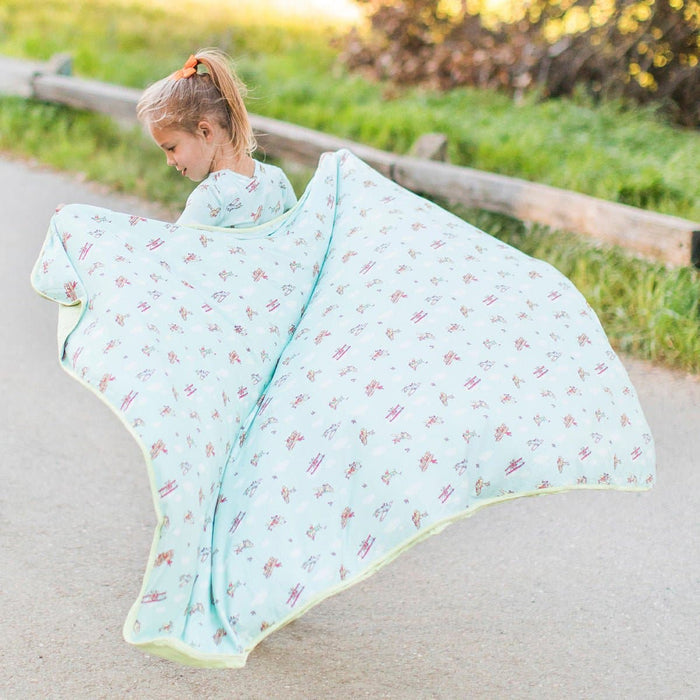 Vintage Airplanes Bamboo Blanket