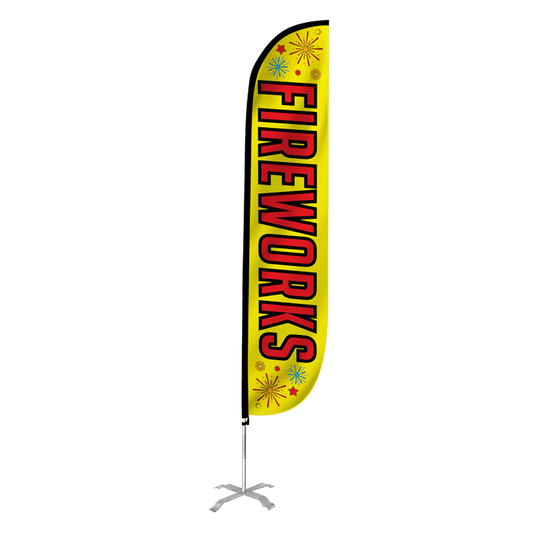 Fireworks Feather Flag Yellow