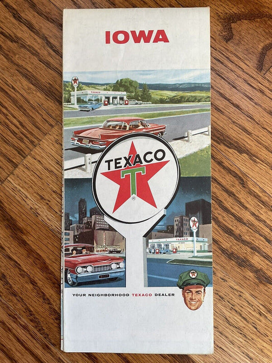 1964 Iowa Standard Oil State Highway Transportation Travel Road Map in US