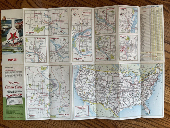 1964 Iowa Standard Oil State Highway Transportation Travel Road Map in US