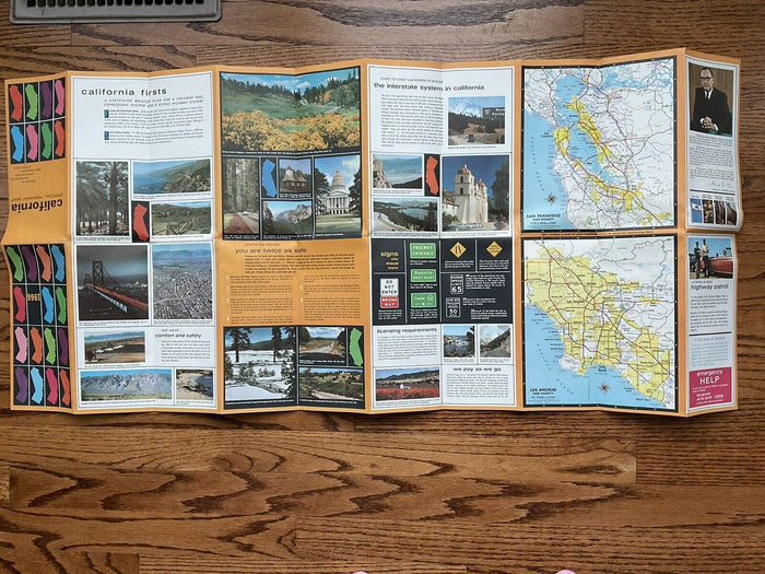 1966 Official California State Highway Transportation Travel Road Map