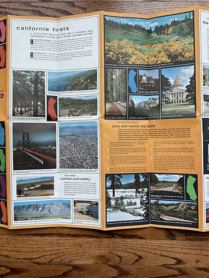1966 Official California State Highway Transportation Travel Road Map