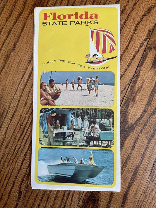 1968 Official Florida State Parks Vacation Road Map with Cities