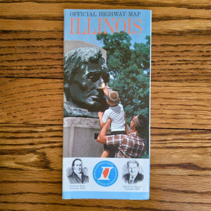 1968 Official Illinois State Highway Transportation Travel Road Map