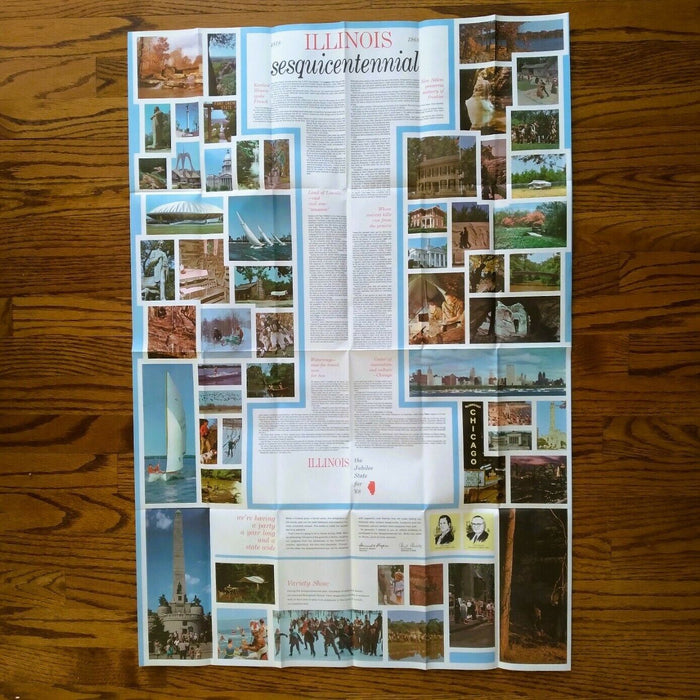 1968 Official Illinois State Highway Transportation Travel Road Map