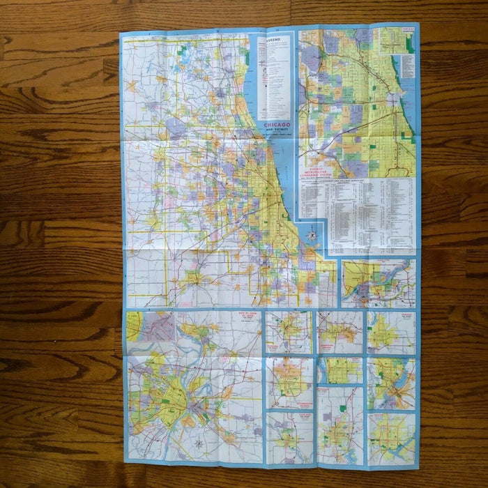 1975 Official Illinois State Highway Transportation Travel Road Map
