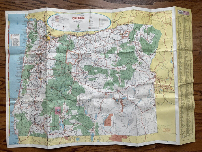 1977 Official Oregon State Highway Transportation Travel Road Map