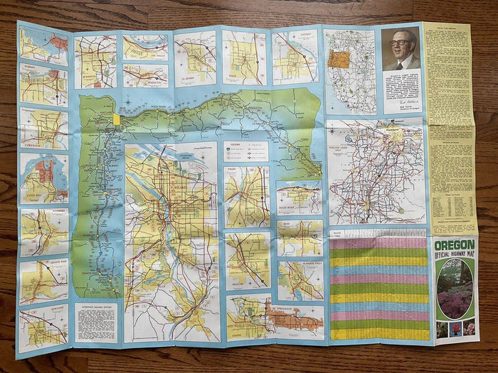 1977 Official Oregon State Highway Transportation Travel Road Map