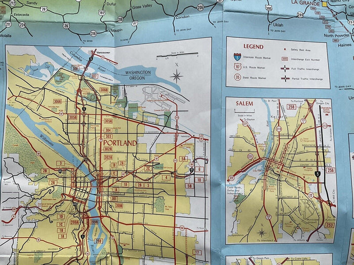 1977 Official Oregon State Highway Transportation Travel Road Map
