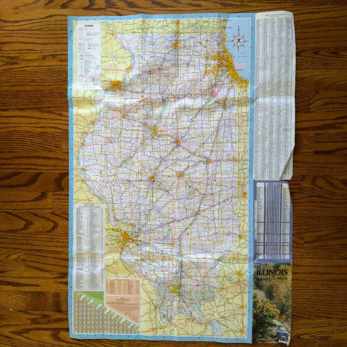 1985-1986 Official Illinois State Highway Transportation Travel Road Map