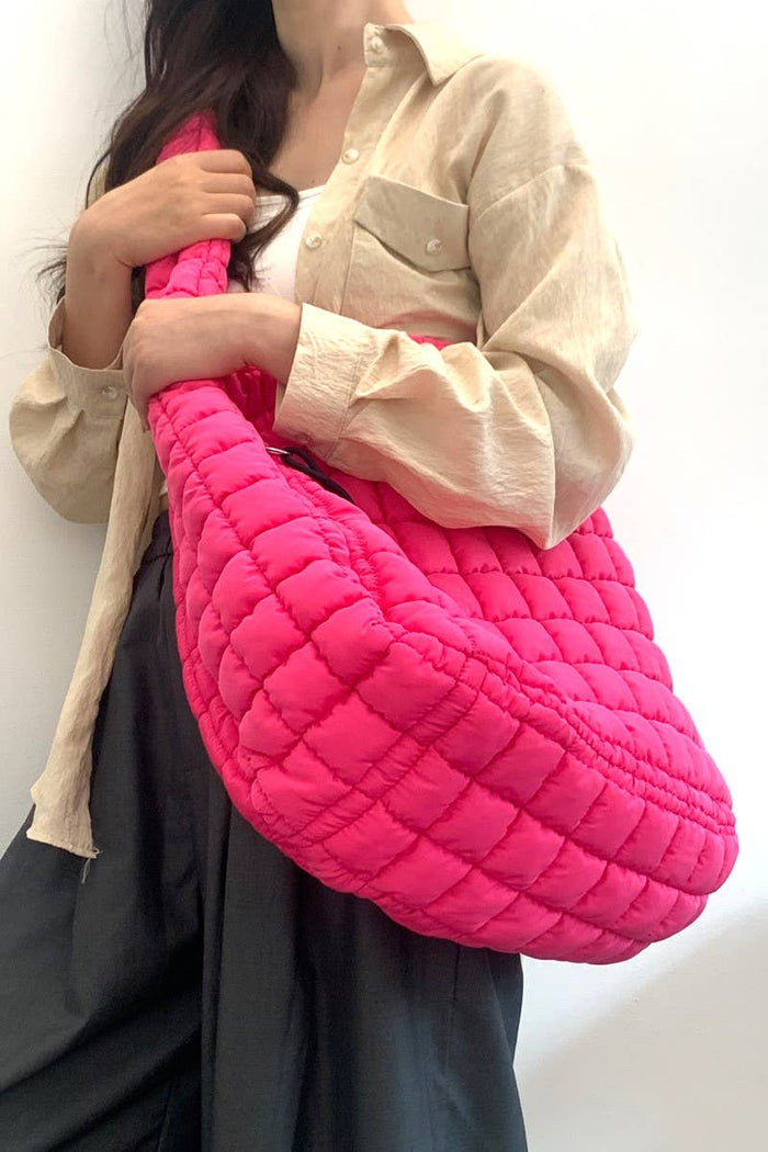 24 POPS Oversized Quilted Carryall Crossbody Bag