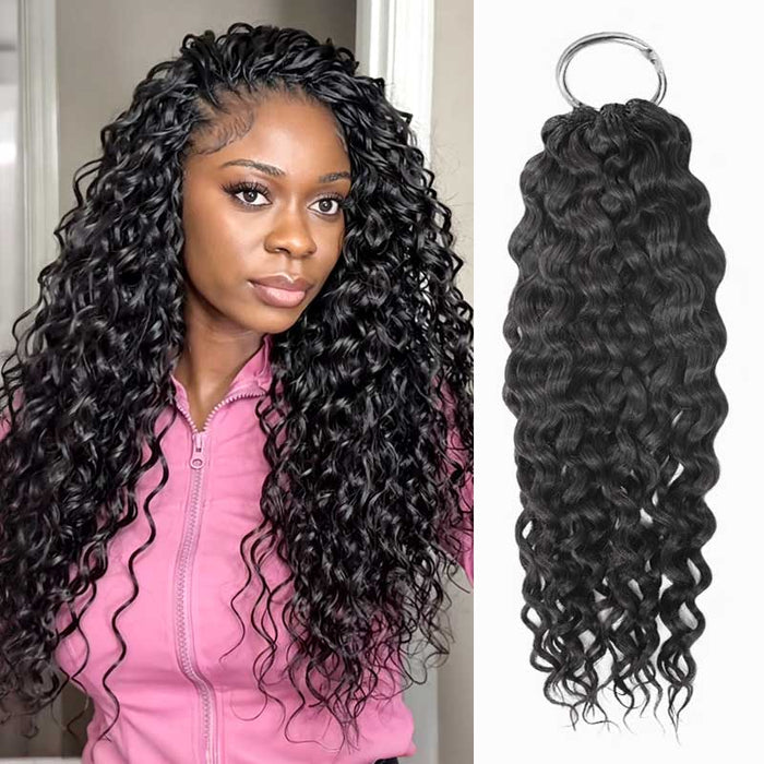 4 Packs $134| QVR Kinky Straight Crochet Hair Natural Black Machine Made Feather Human Hair Extension