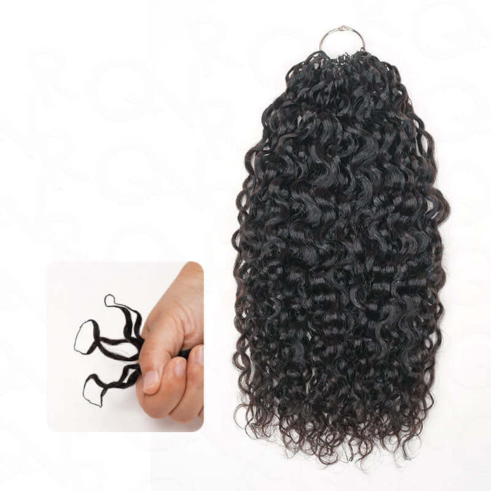 qvr twist curly crochet human hair extensions natural black
