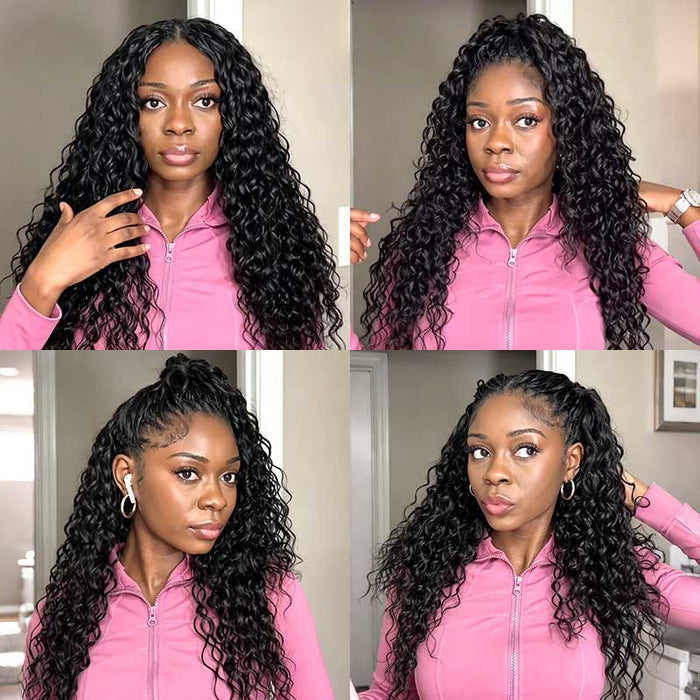 4 Packs $134|  QVR Twist Curly Crochet Hair Natural Black Machine Made Feather Human Hair Extension