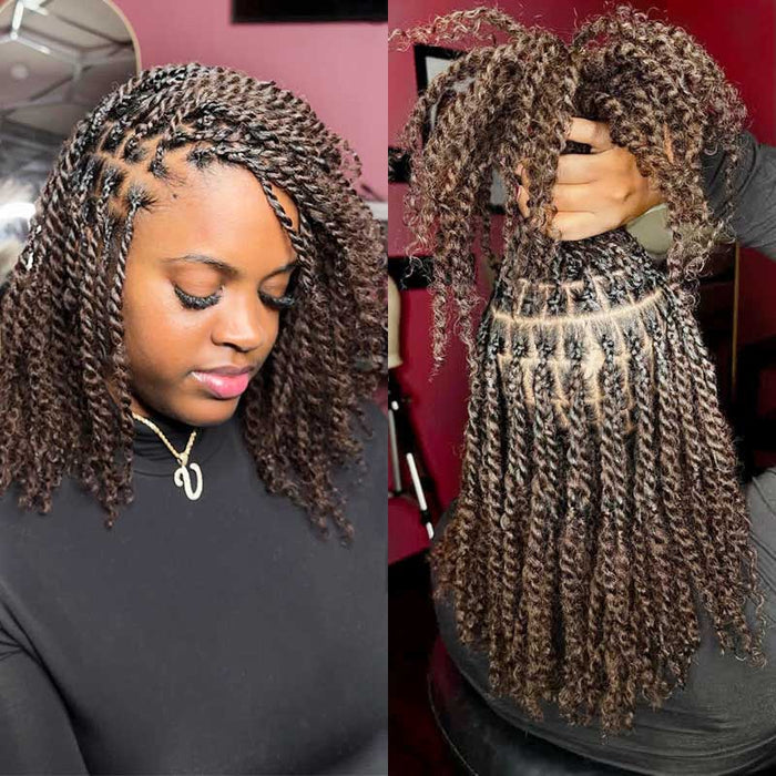 50% OFF丨Dark Brown Afro kinky Bulk Hair Extensions For Braiding Dreadlock Human Hair