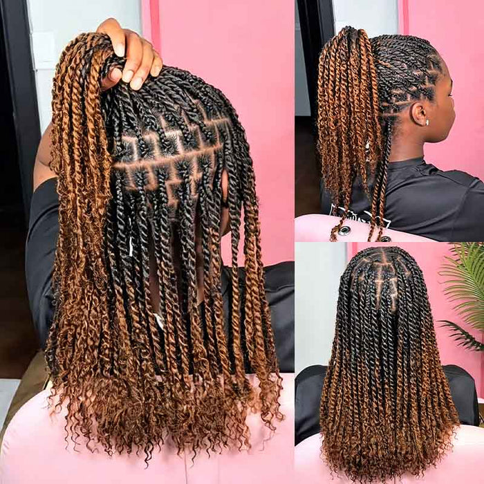 50% OFF丨Ombre Brown #T1B/30 Afro kinky Bulk Human Hair for Braiding & Twists