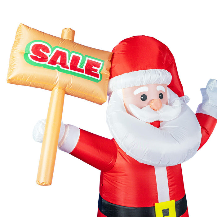 6ft Santa Lawn Inflatable with "Sale" Sign