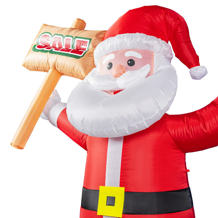 6ft Santa Lawn Inflatable with "Sale" Sign