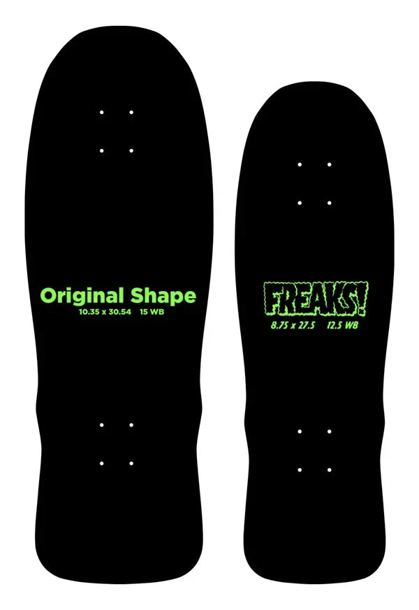 Santa Cruz 8.75in Erick Winkowski Dope Planet Micro Freaks skateboard deck angled view