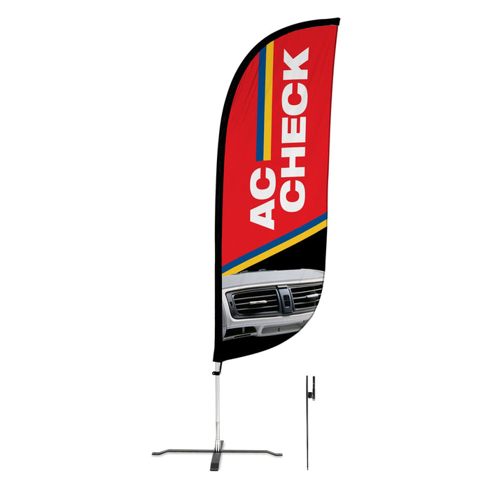 Red / White / X-Stand Ground Spike Pole Set