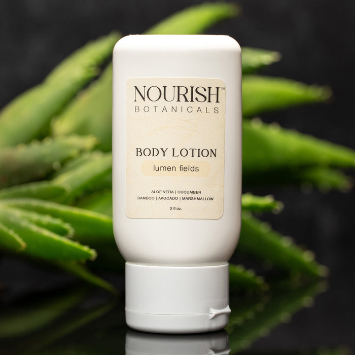 Rustic Strength, Nourish Aloe Vera Body Lotion, 2 oz Plastic, Lumen Fields