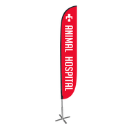 Animal Hospital Feather Flag Red