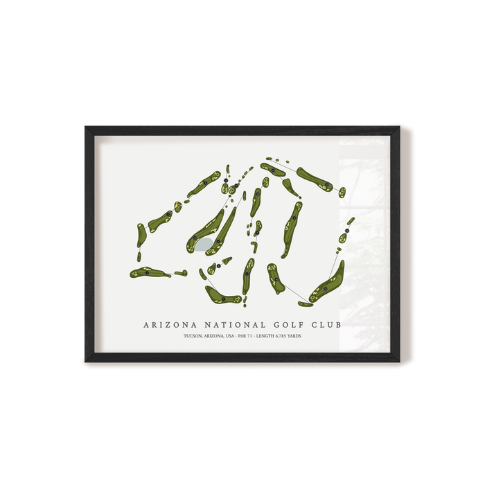 Arizona National Golf Club | Golf Course Map | Black Frame