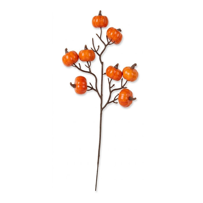 Artificial Mini Pumpkin Branch Floral Pick - Harvest Fall Decor Stem, Wholesale