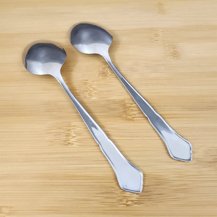 Ashmore Oneida Dinner Oval Soup Spoon 2 Set Stainless Burnished Handle Flatware