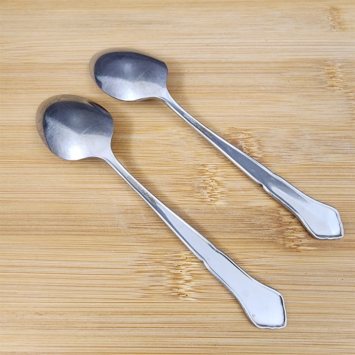 Ashmore Oneida Dinner Teaspoon Set of 2 Stainless Burnished Handle Flatware