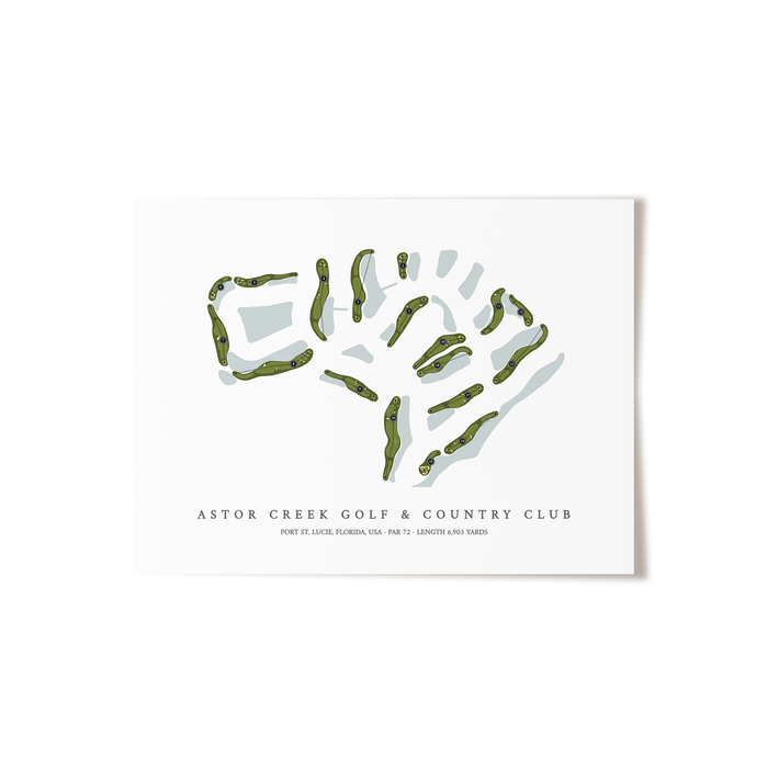 Astor Creek Golf & Country Club | Golf Course Map | Unframed