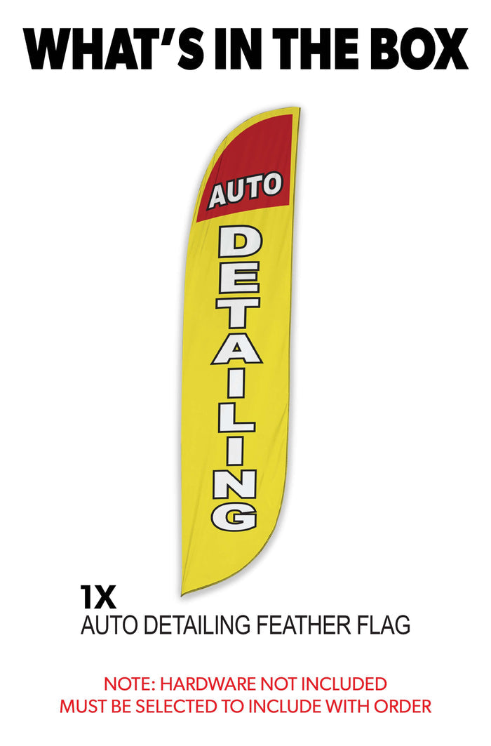 Auto Detailing Feather Flag Yellow