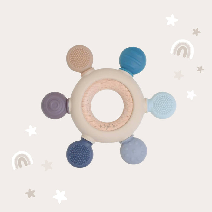 Baby Bliss Teether Ring - Blue Tones