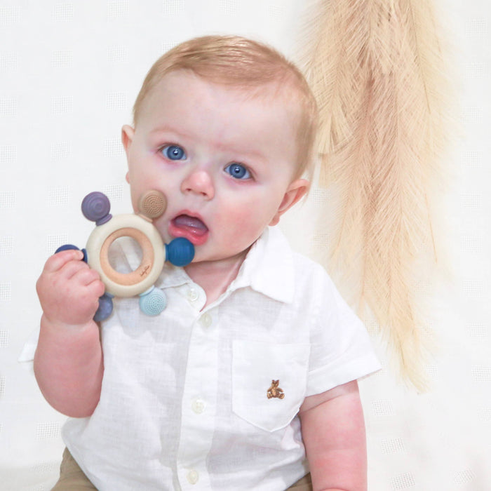 Baby Bliss Teether Ring - Blue Tones