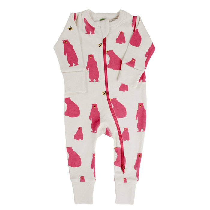 BABY Organic Signature Print '2-Way' Zip Romper - Long Sleeve