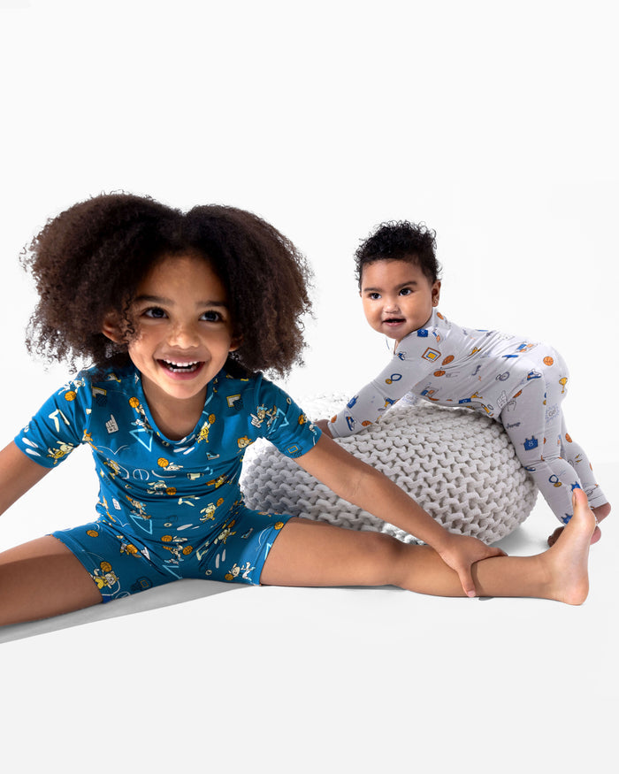 Basketball Pups Bamboo Kids Pajama Short Set