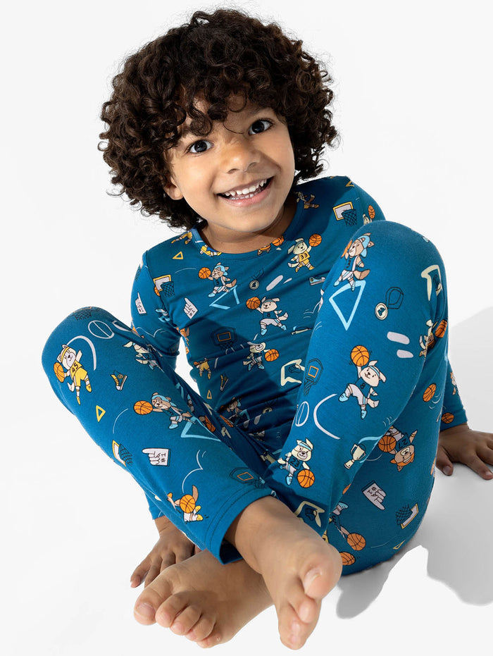 Basketball Pups Bamboo Kids Pajamas