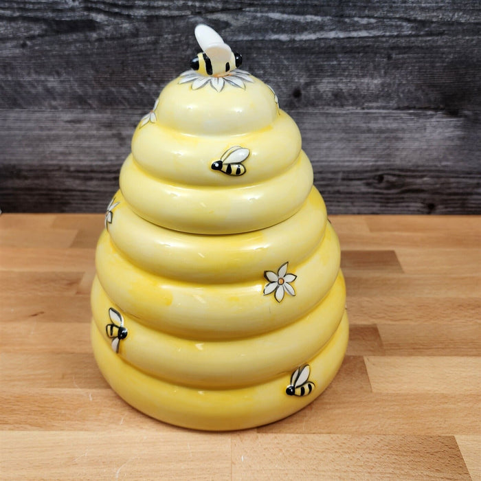 Bee Hive Honey Cookie Candy Treat Jar Canister Figurine by Blue Sky