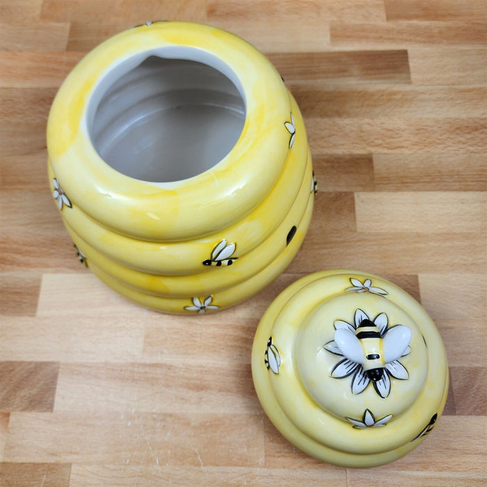Bee Hive Honey Cookie Candy Treat Jar Canister Figurine by Blue Sky