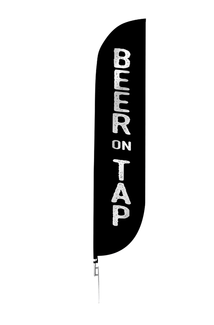 Beer On Tap Feather Flag Black