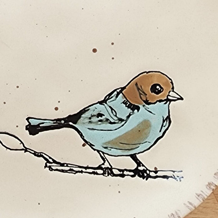 Bird Reactive Set of 2 Plate Dinner and Salad Embossed Decorative by Blue Sky