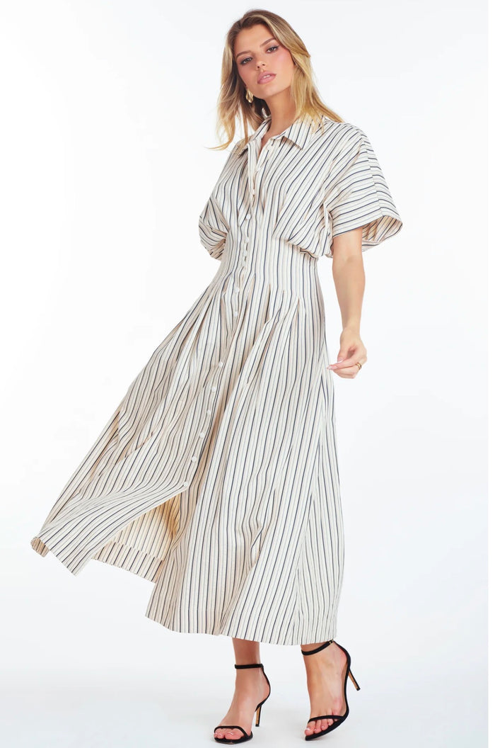 BISHOP & YOUNG HARCOAL STRIPE DRESS