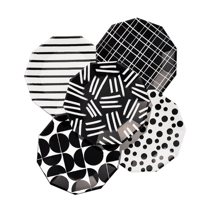 Black and White Pattern Plates