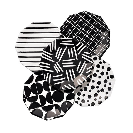 Black and White Pattern Plates