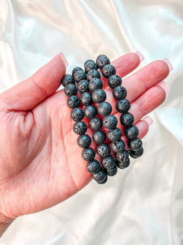Black Volcanic Rock Lava Bracelet