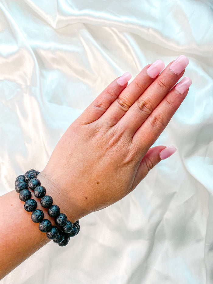 Black Volcanic Rock Lava Bracelet