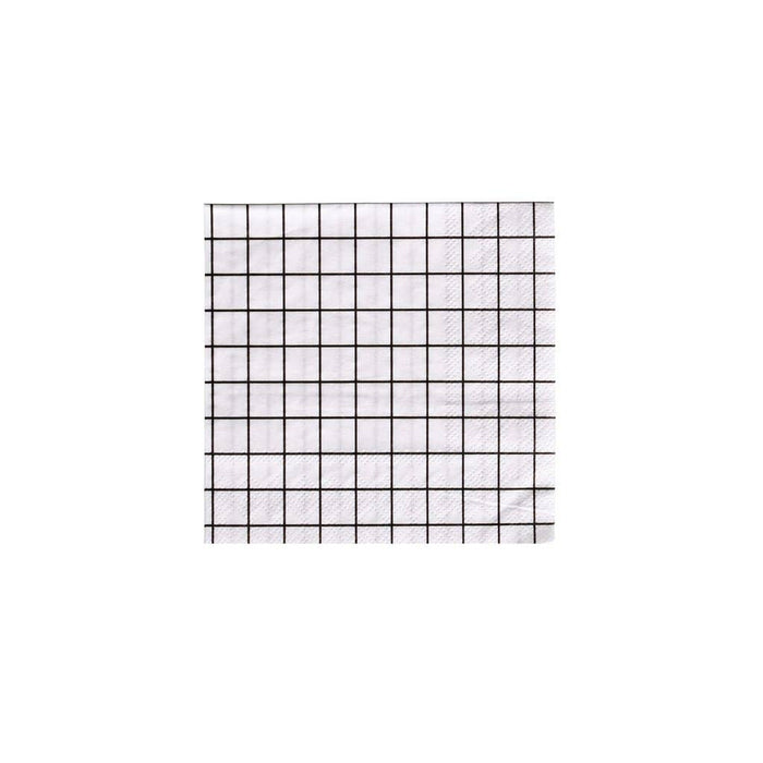 Black & White Grid Napkins