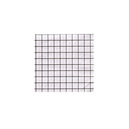 Black & White Grid Napkins