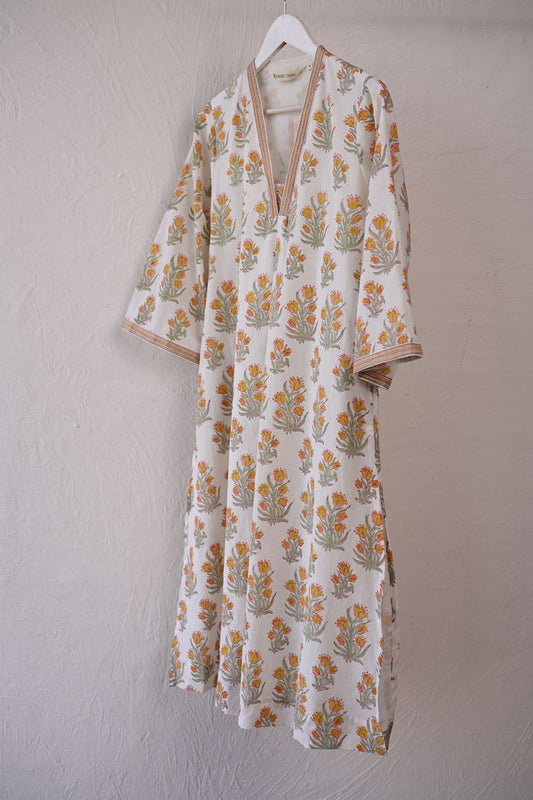 Block Print Cotton Kurta - Tara - C - Tara
