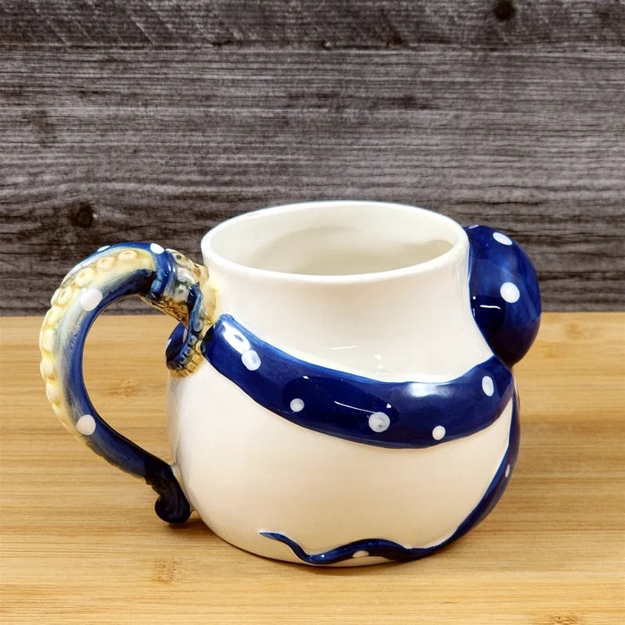 Blue Octopus Coffee Mug 3D Ceramic Embossed Tea Cup by Blue Sky Goldminc